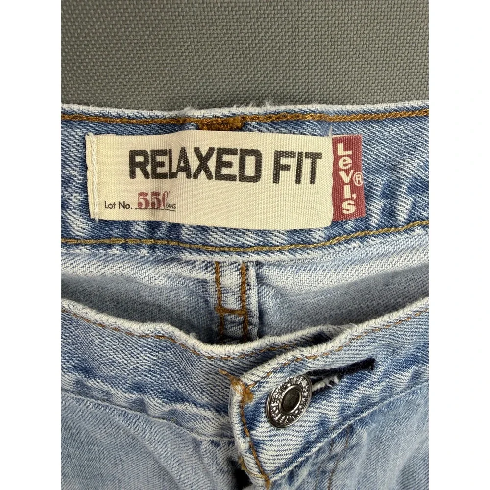 Levi's 550 Vintage Relaxed Fit Jeans Mens Light Wash Distressed 40x32